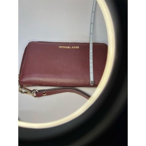 Michael Kors Brown Leather Wristlet Jet Set Travel Wallet and Credit Card Holder - Picture 10 of 12